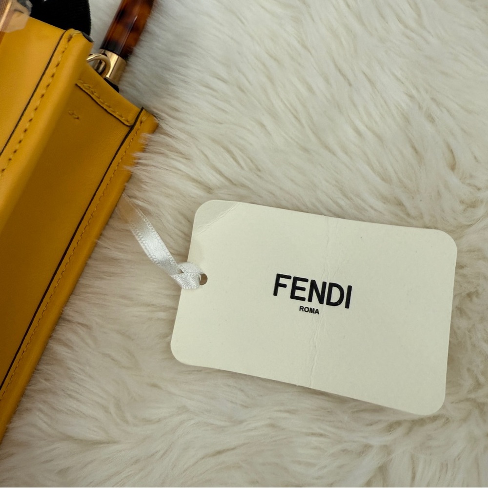 Fendi Yellow Mini Sunshine Shopper Shoulder Bag new with tags - Picture 9 of 11